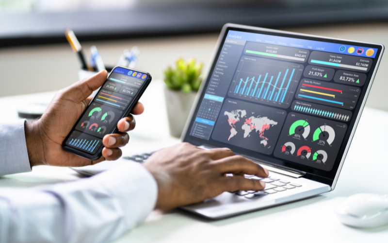 Analytics tool viewed on computer and phone posted by Coheseo